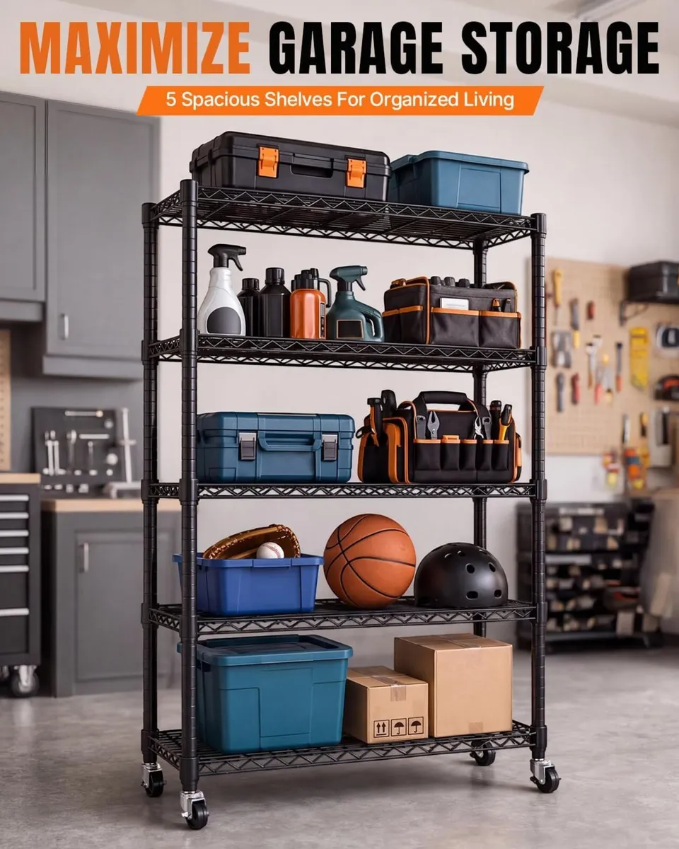 Storage Shelves 5 Tier Wire Shelving Unit - Image 4