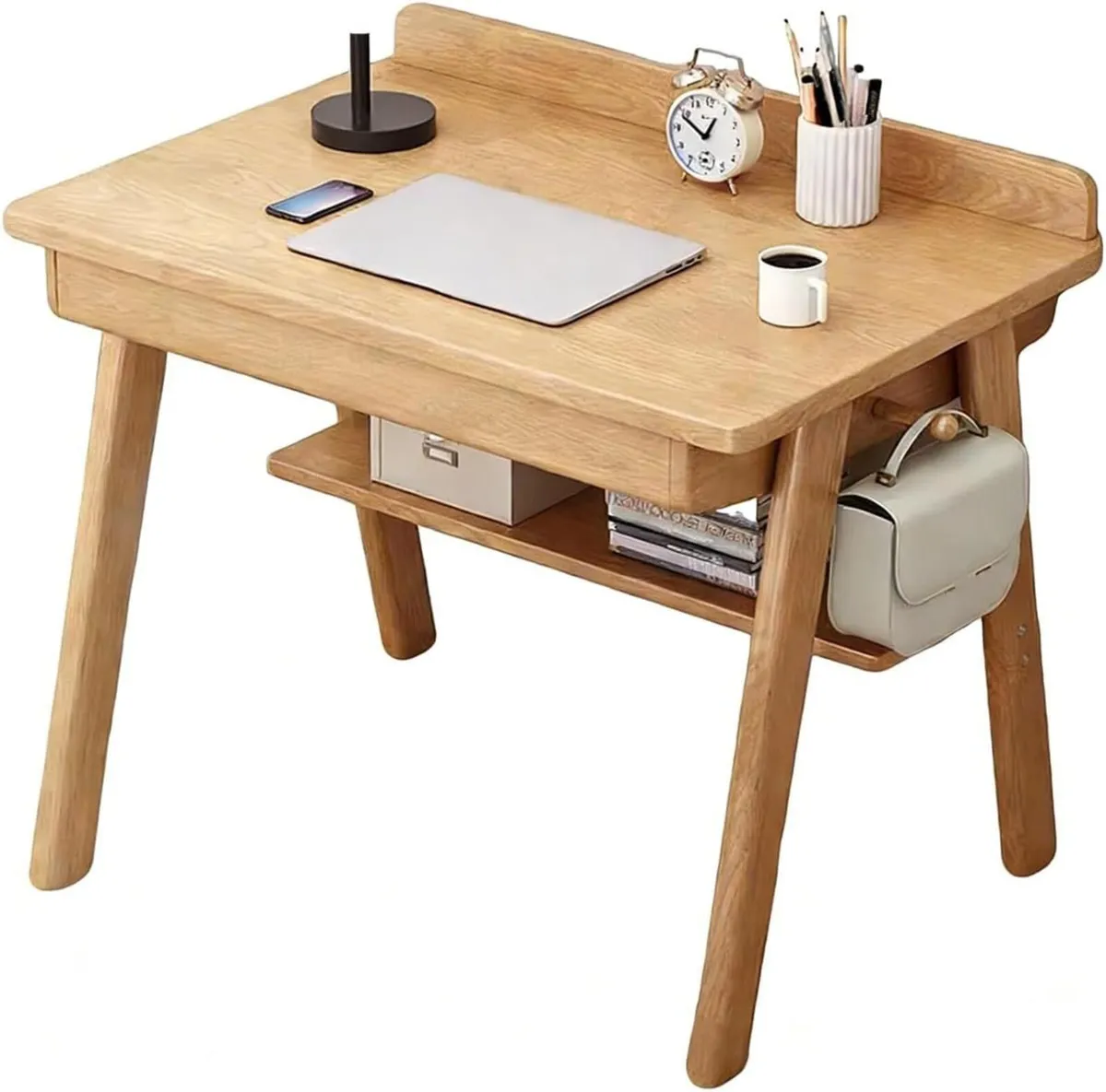 Solid Wood Computer Desk with Drawers Small Home - Image 1