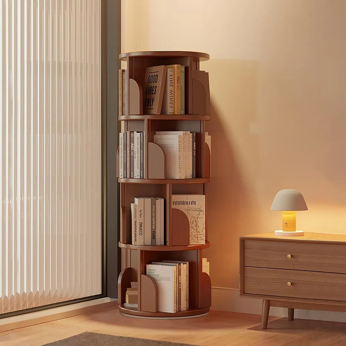 Rotating Bookshelf Revolving Book Shelf - Image 2