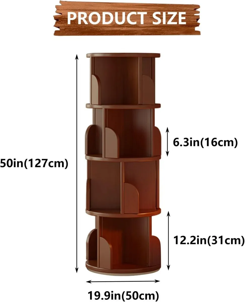 Rotating Bookshelf Revolving Book Shelf - Image 3