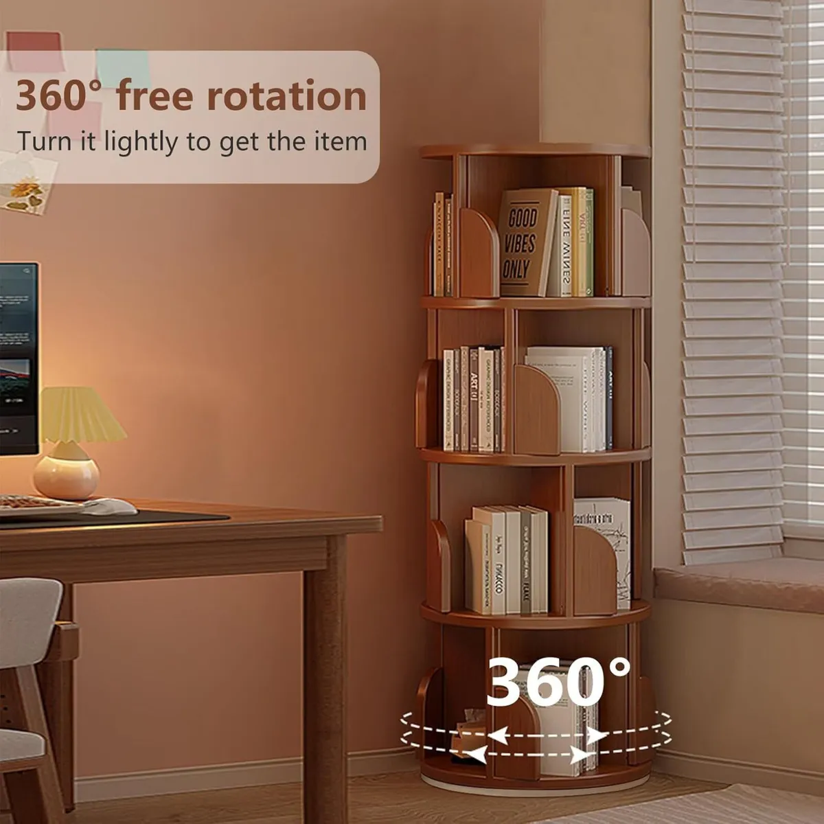 Rotating Bookshelf Revolving Book Shelf - Image 4