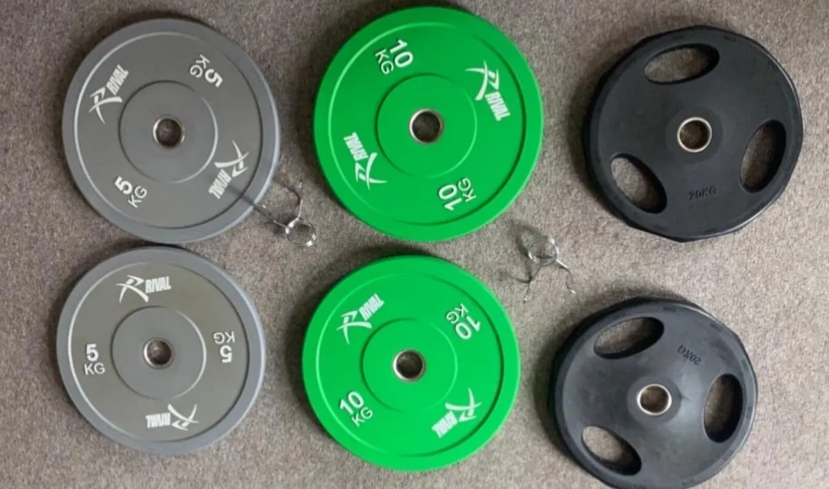 Bench, olympic bar and weights selection - Image 3