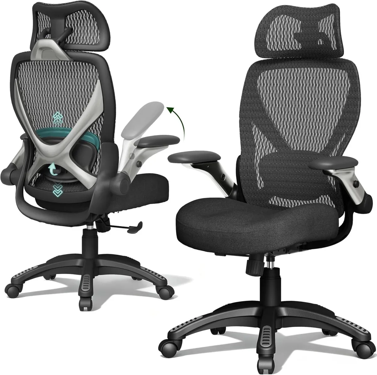 X100 Ergonomic Office Chair Mesh Back Cushion Seat - Image 1
