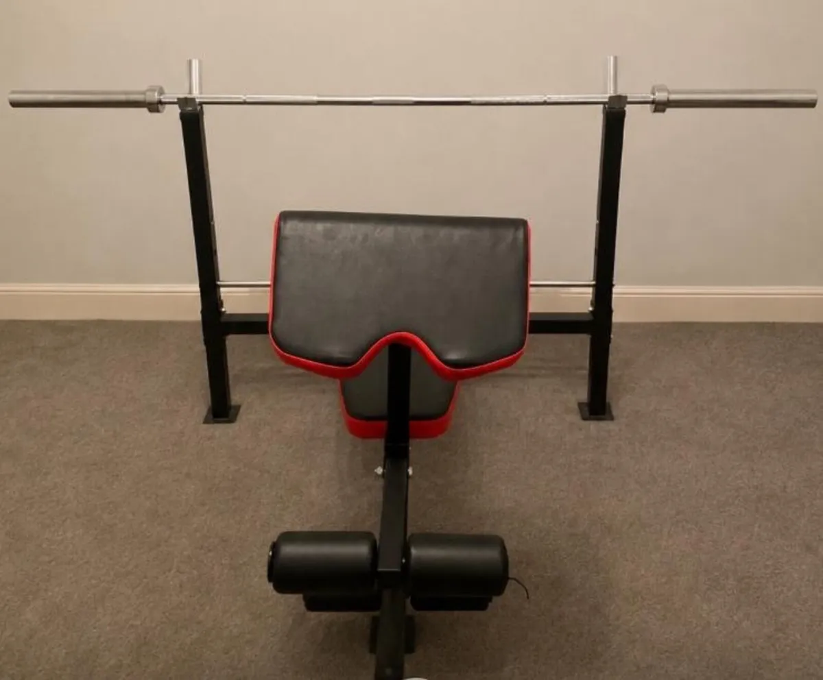 Bench, olympic bar and weights selection - Image 2