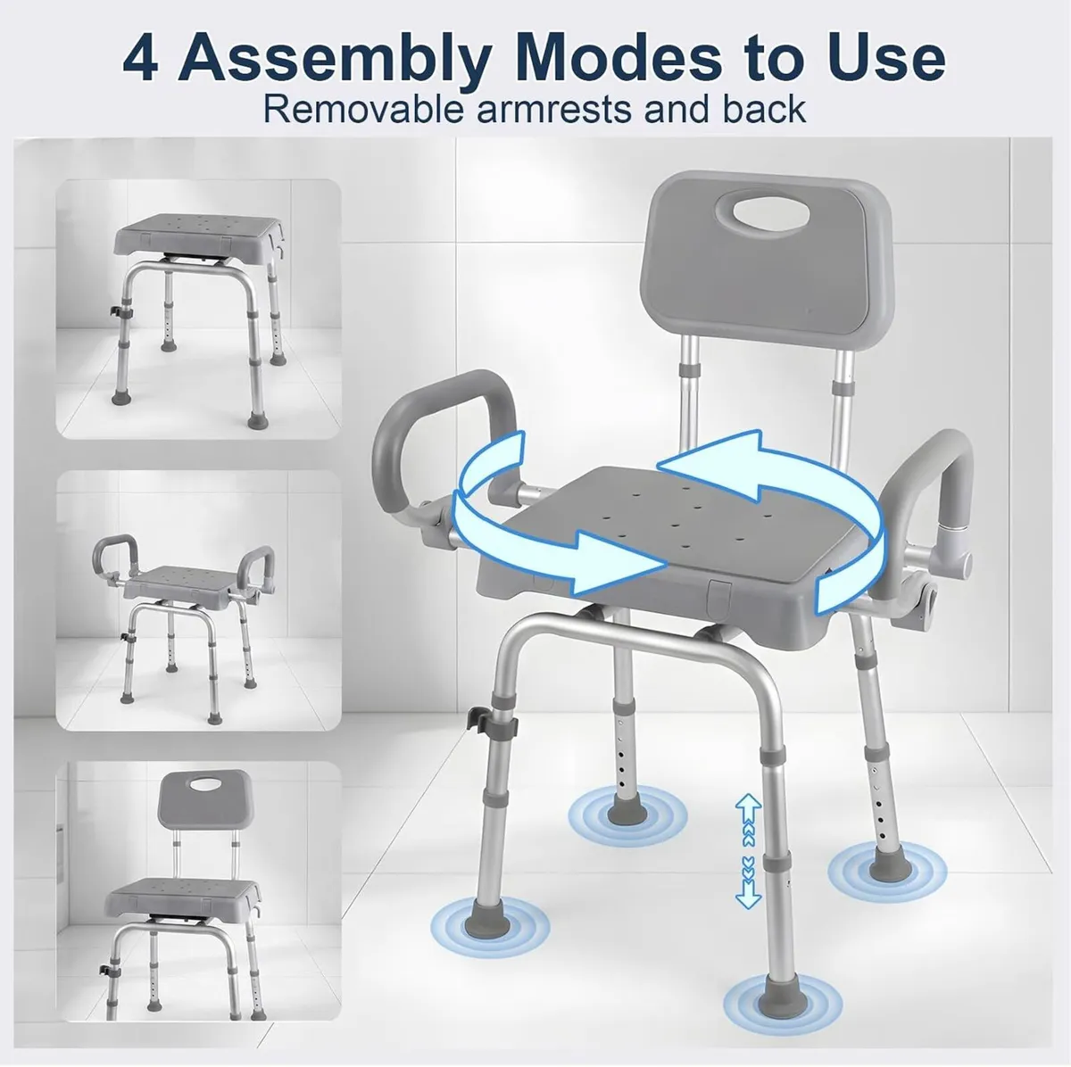 Swivel Shower Chair Height Adjustable Seat - Image 2