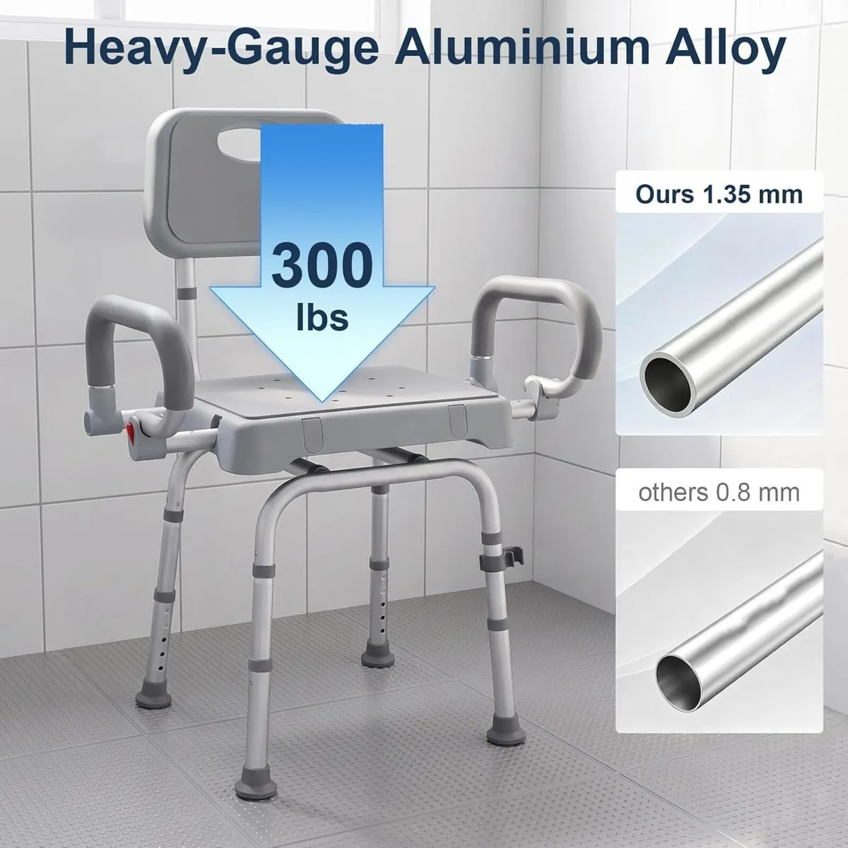 Swivel Shower Chair Height Adjustable Seat - Image 3