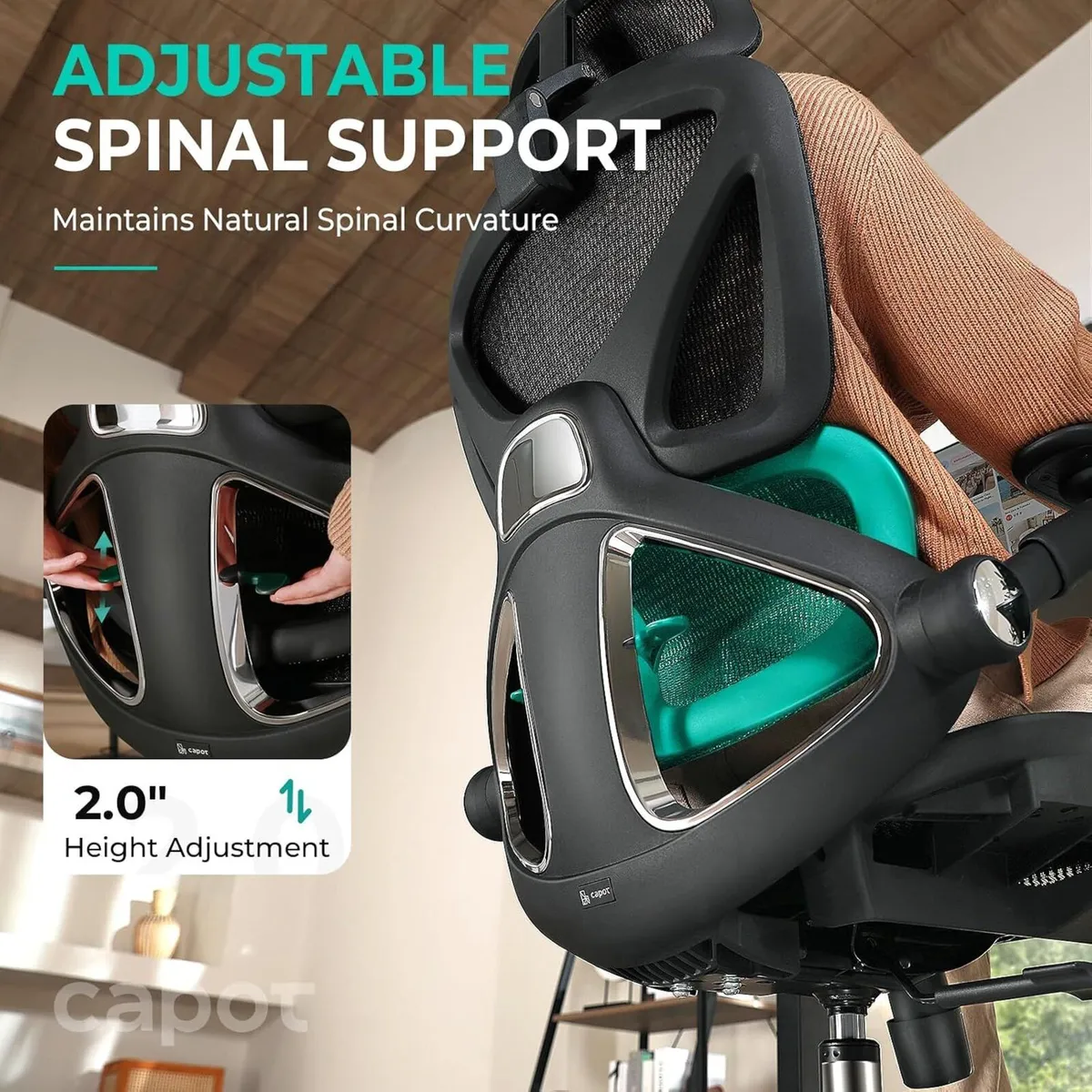Ergonomic Mesh Office Chair Adjustable Lumbar - Image 3
