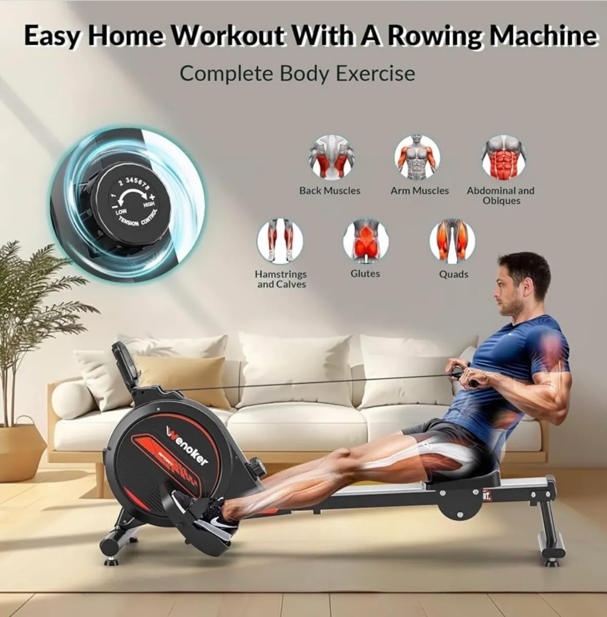 Rowing Machine - Like New - Image 3