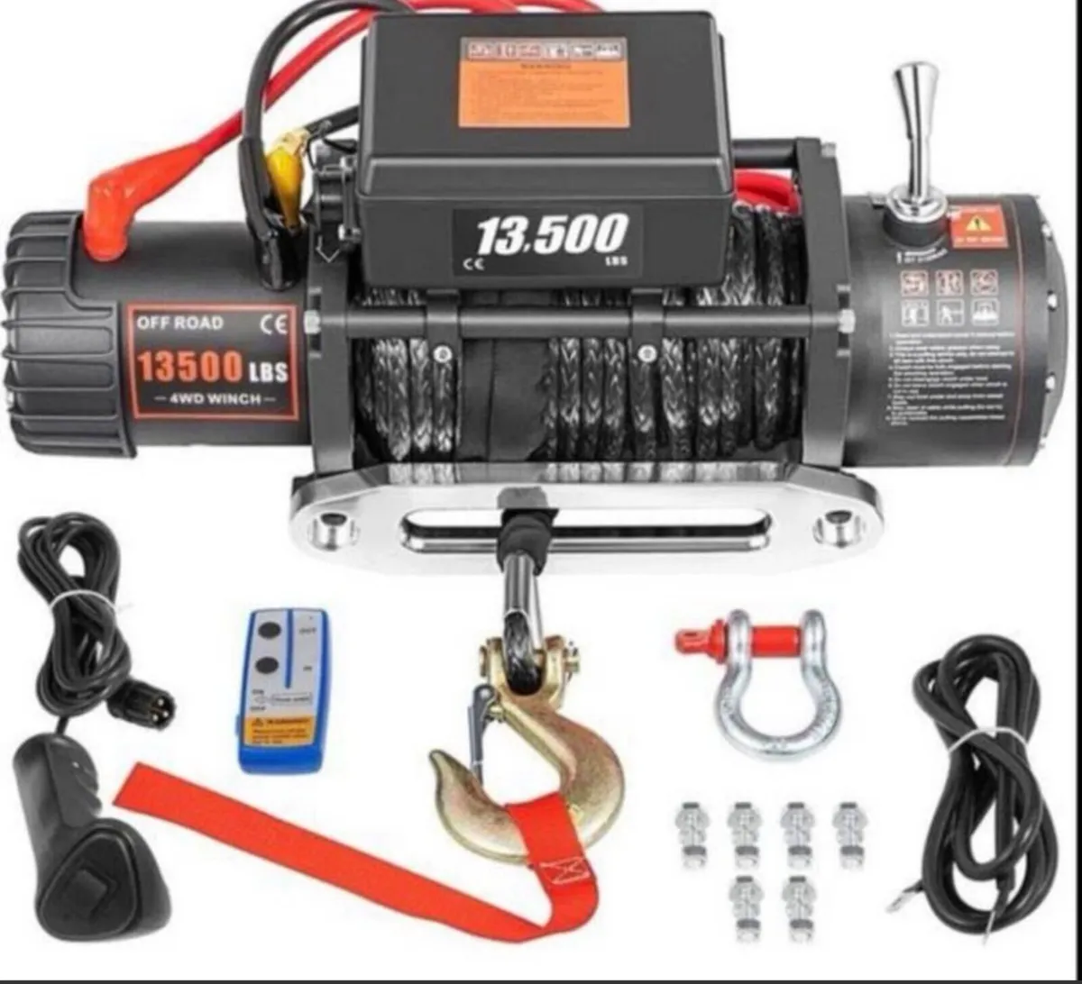 6 tone Electric Winch 13500 LBS/ 6123KG 12V 27M/ - Image 1