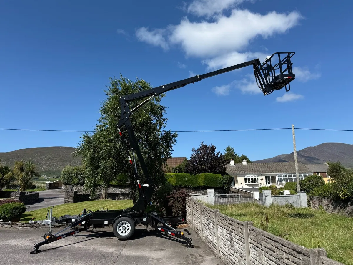 Towable cherrypicker trailer mount boom lift 14m - Image 1