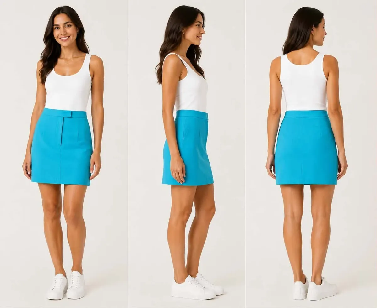 Turquoise mini skirt size 10 - Image 1