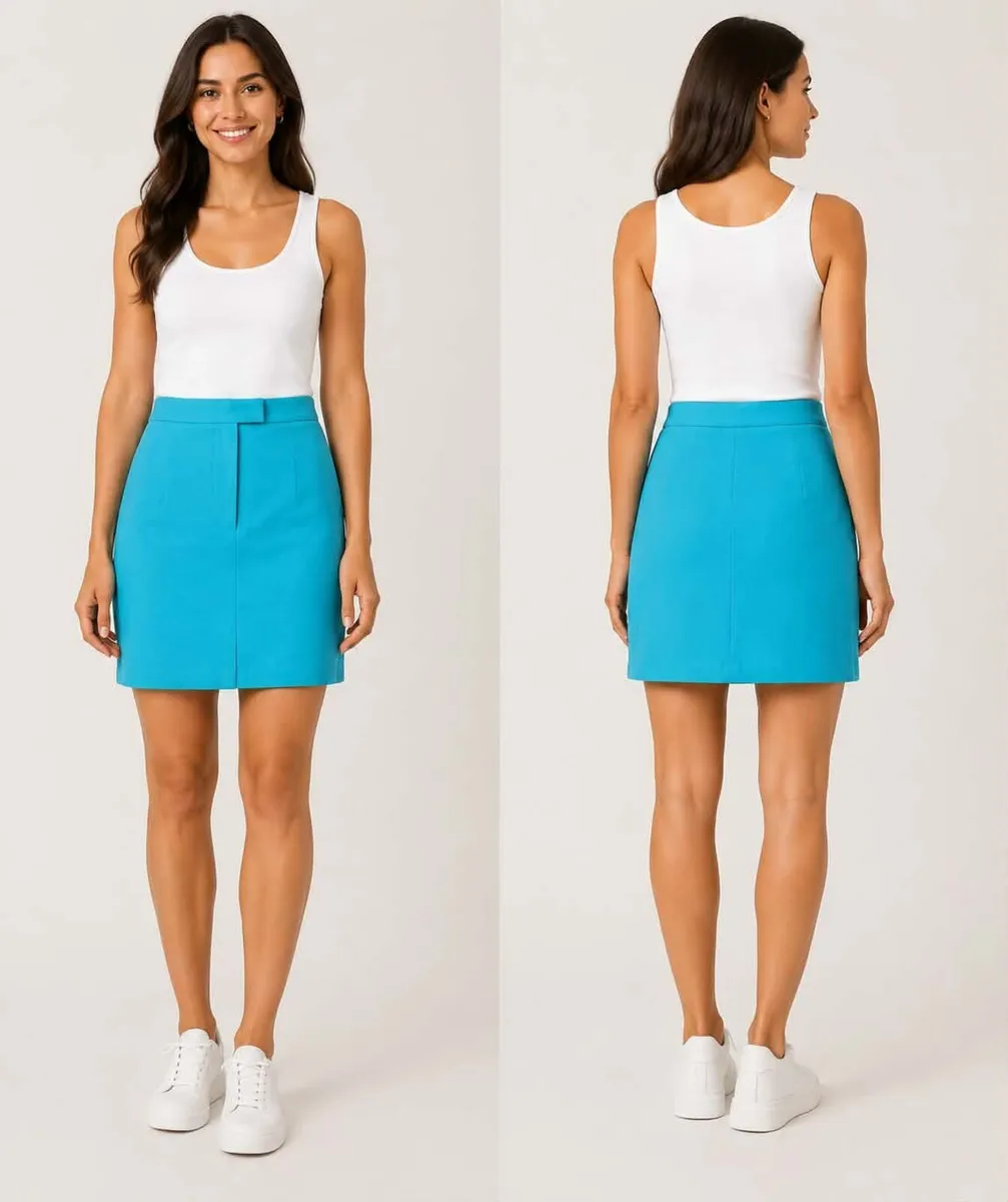 Turquoise mini skirt size 10 - Image 3