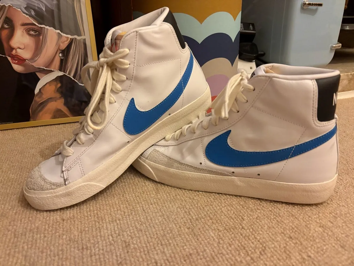 Vintage White Leather Nike Blazer Mid'77 Sneakers - Image 1