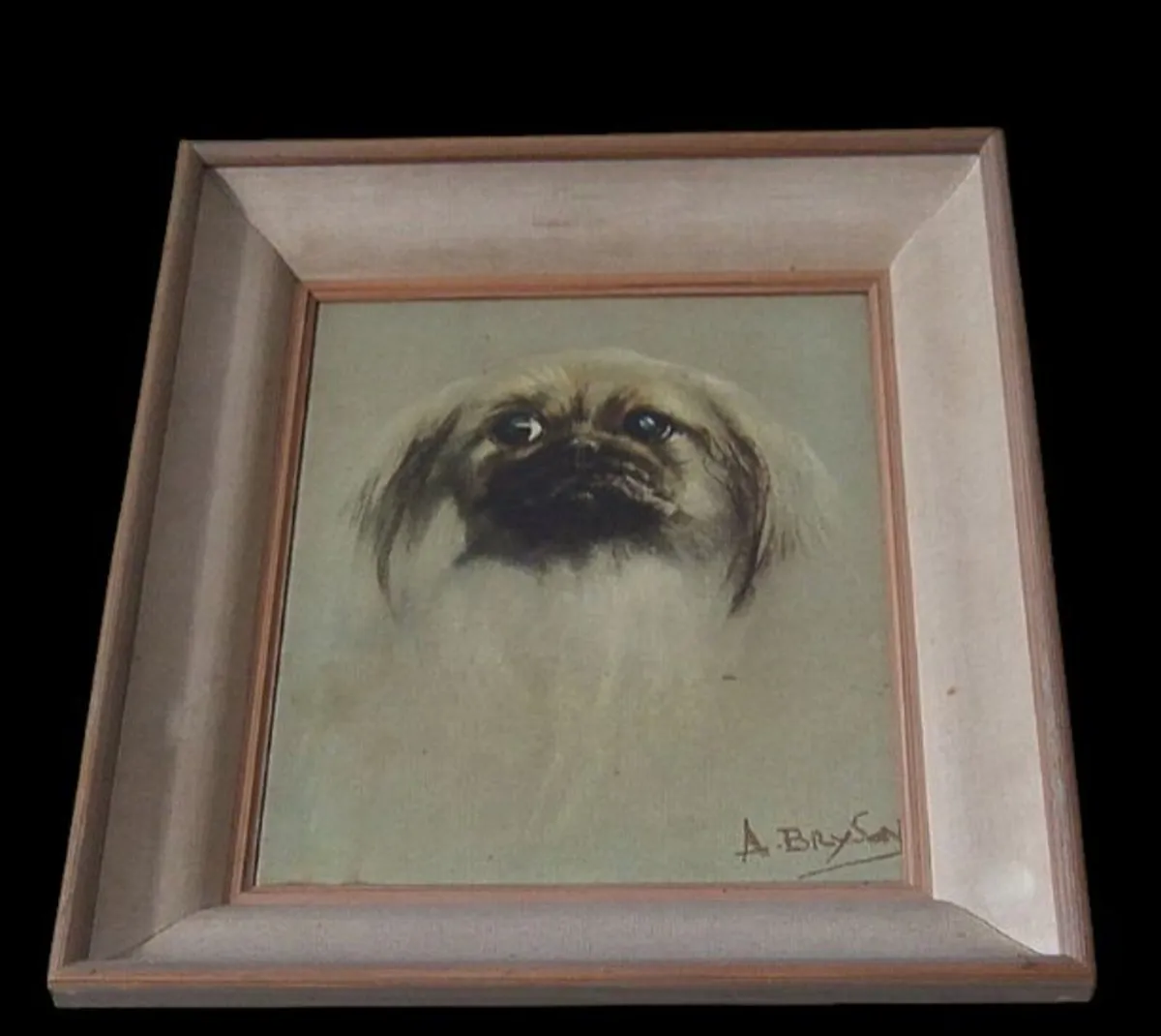 Beautiful Vintage Pekingese Dog Portrait – Signed - Image 4