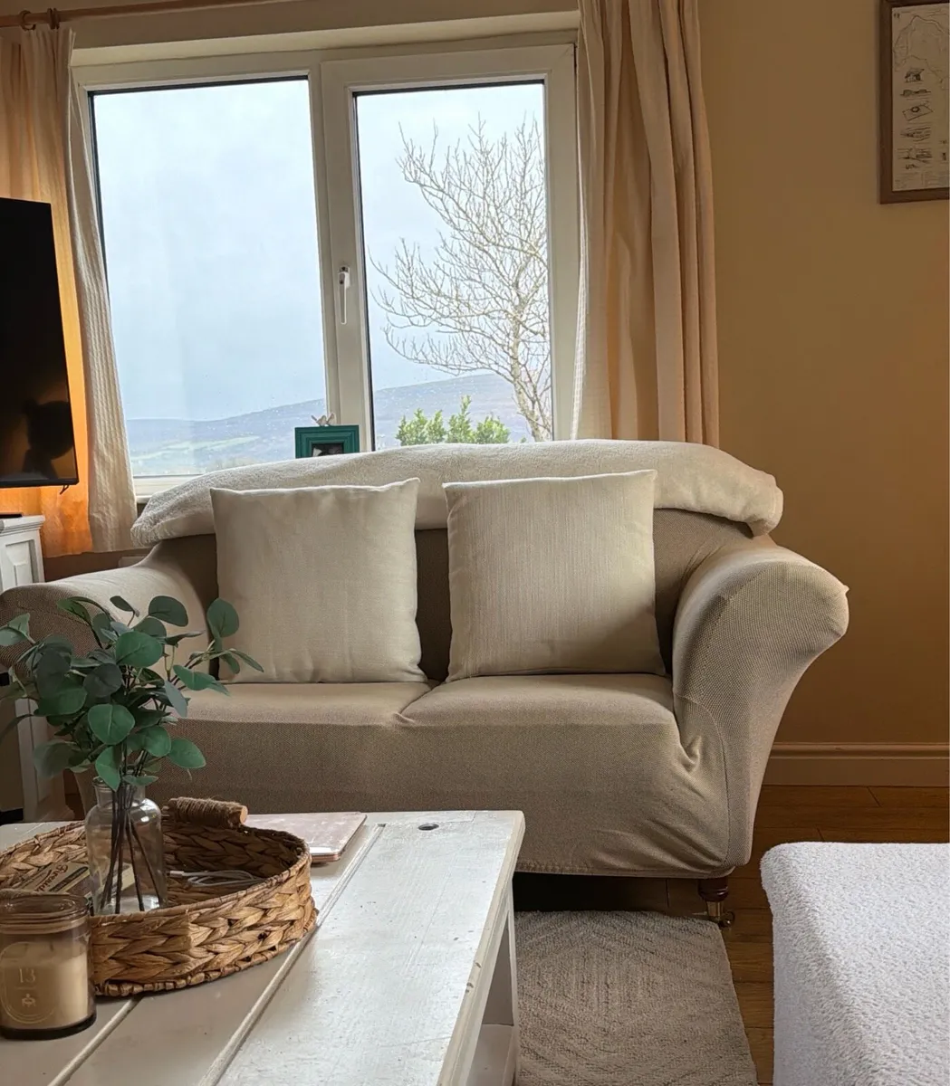 TWO Matching 2-Seater Couches + Free Cream Covers - Image 2
