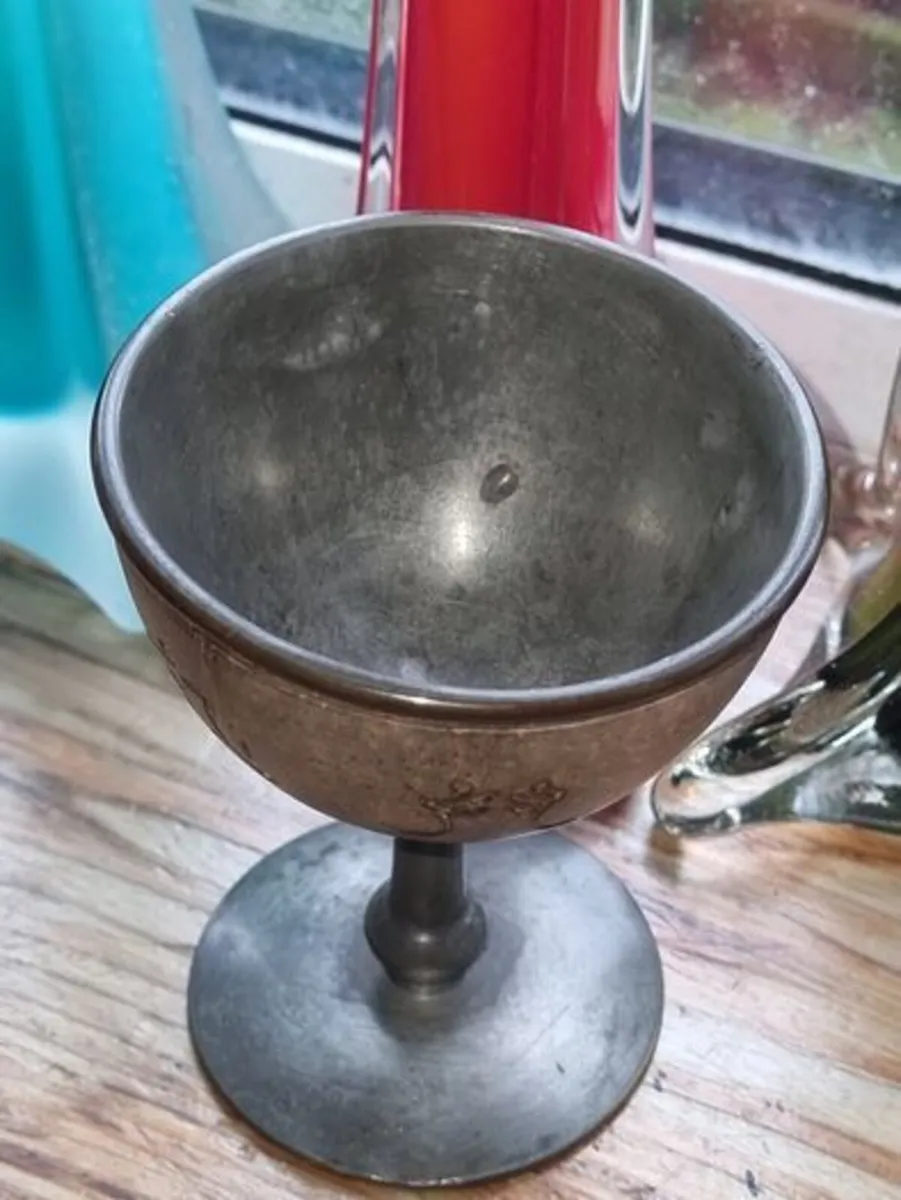 Antique Chinese Pewter Drinking Cup - Image 2