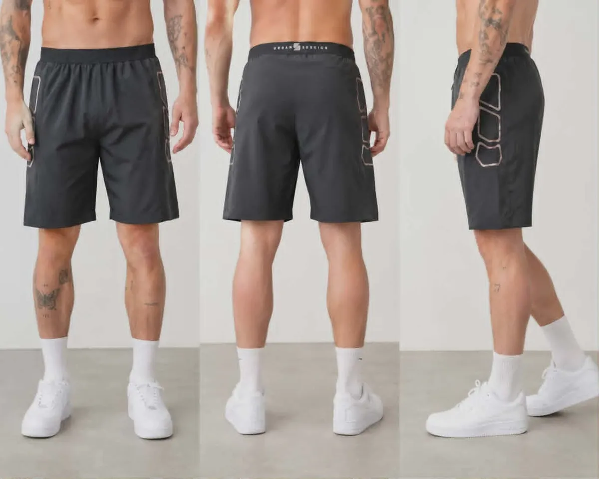 Urban Session Men's Black Sports Shorts