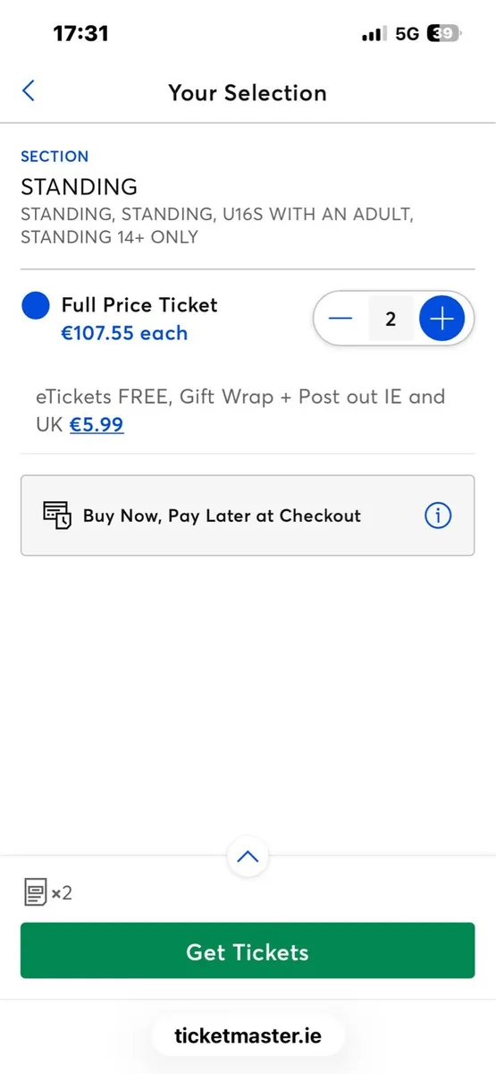 Westlife Tickets sat 26th Sept