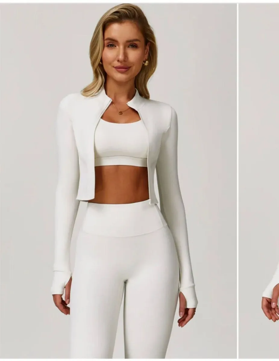 Figure Activewear 3-Piece Set ,Pearl Almond –Size - Image 4