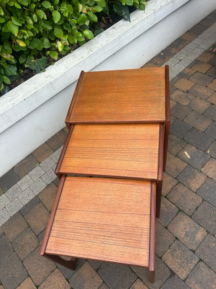 G Plan Quadrille teak trio of tables retro - Image 4