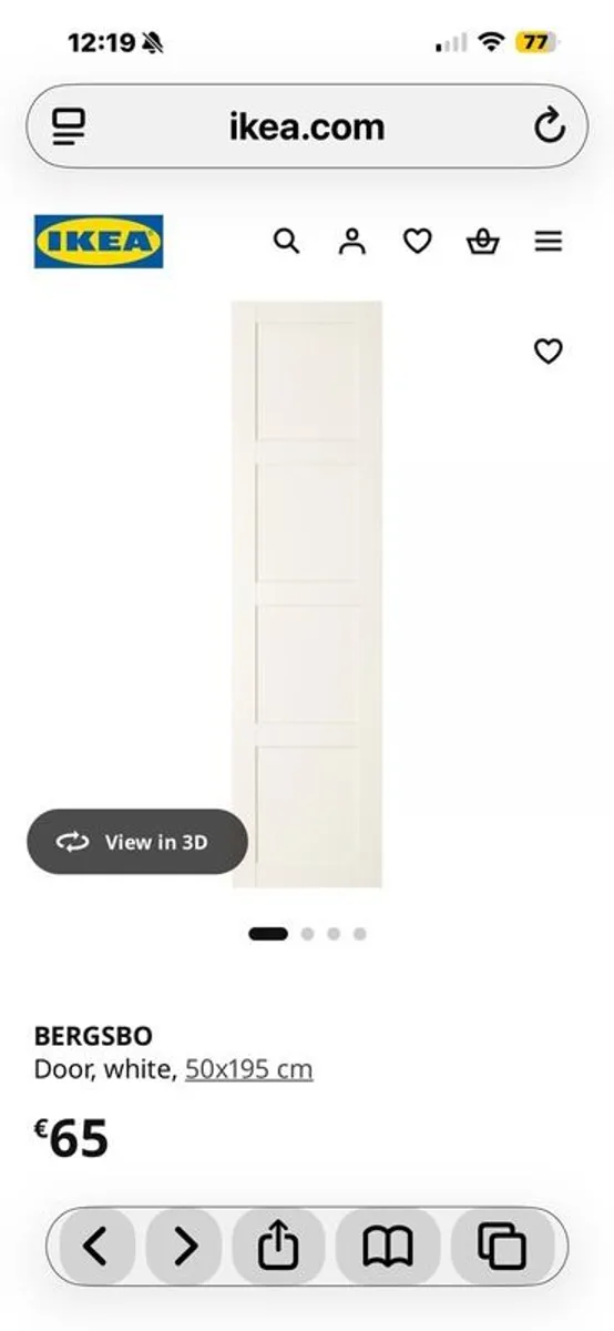 IKEA White Wardrobe Door - New - Image 1