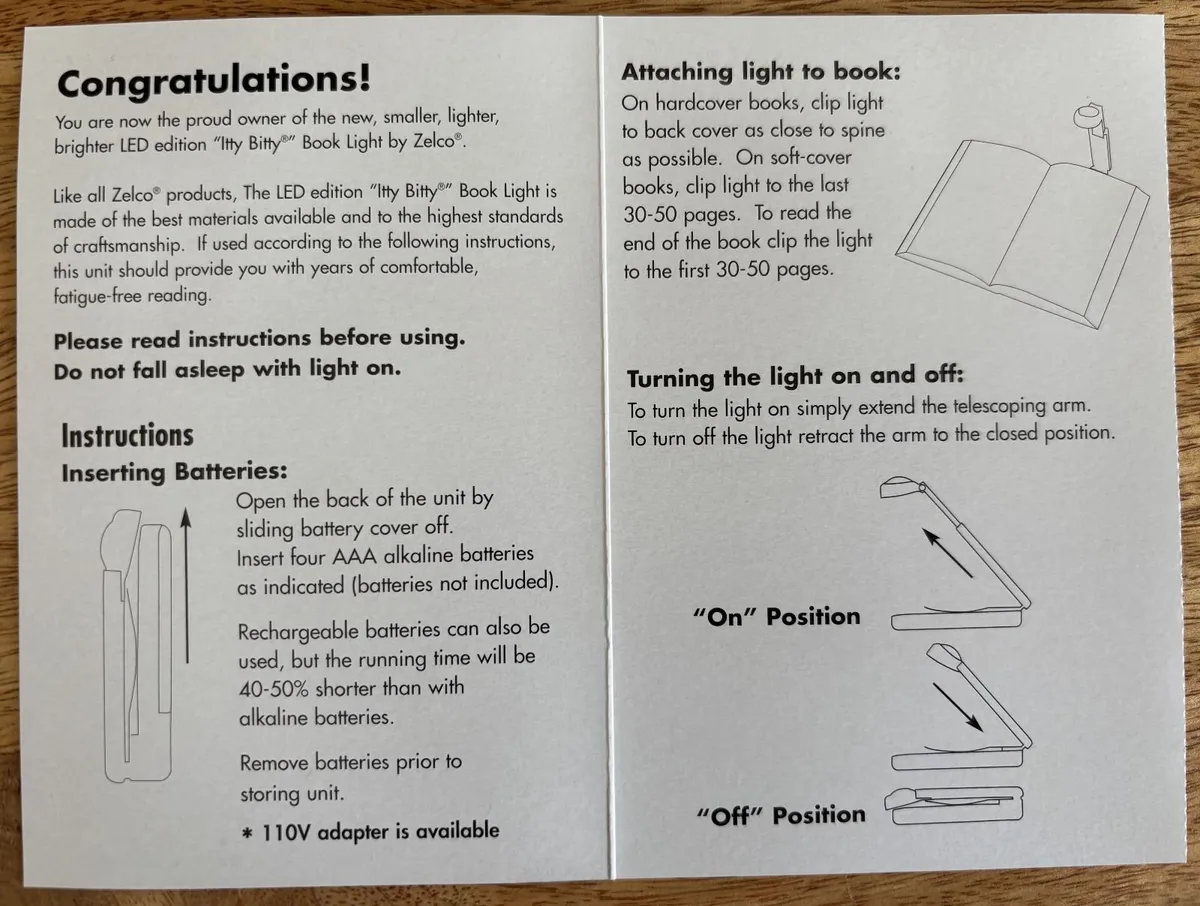 Book Light: ZELCO – “ITTY BITTY” (LED edition) NEW - Image 4