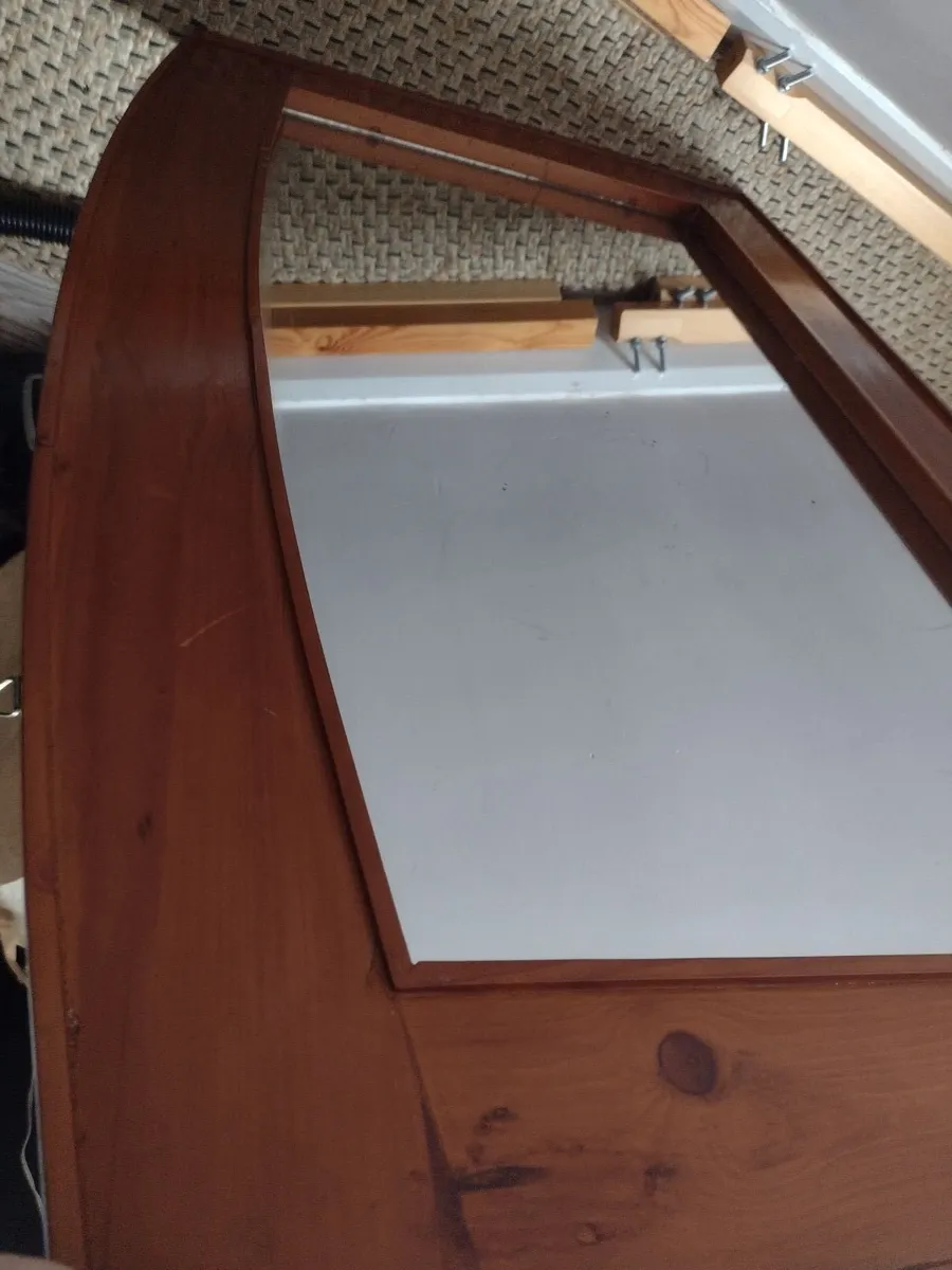 Large very heavy Oak mantle/wall mirror - Image 1