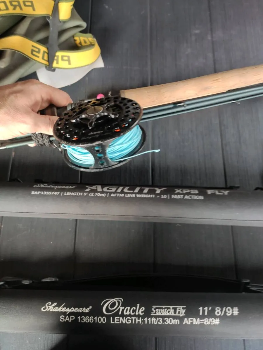 Pike & salmon fly rods reel line , feathers - Image 3