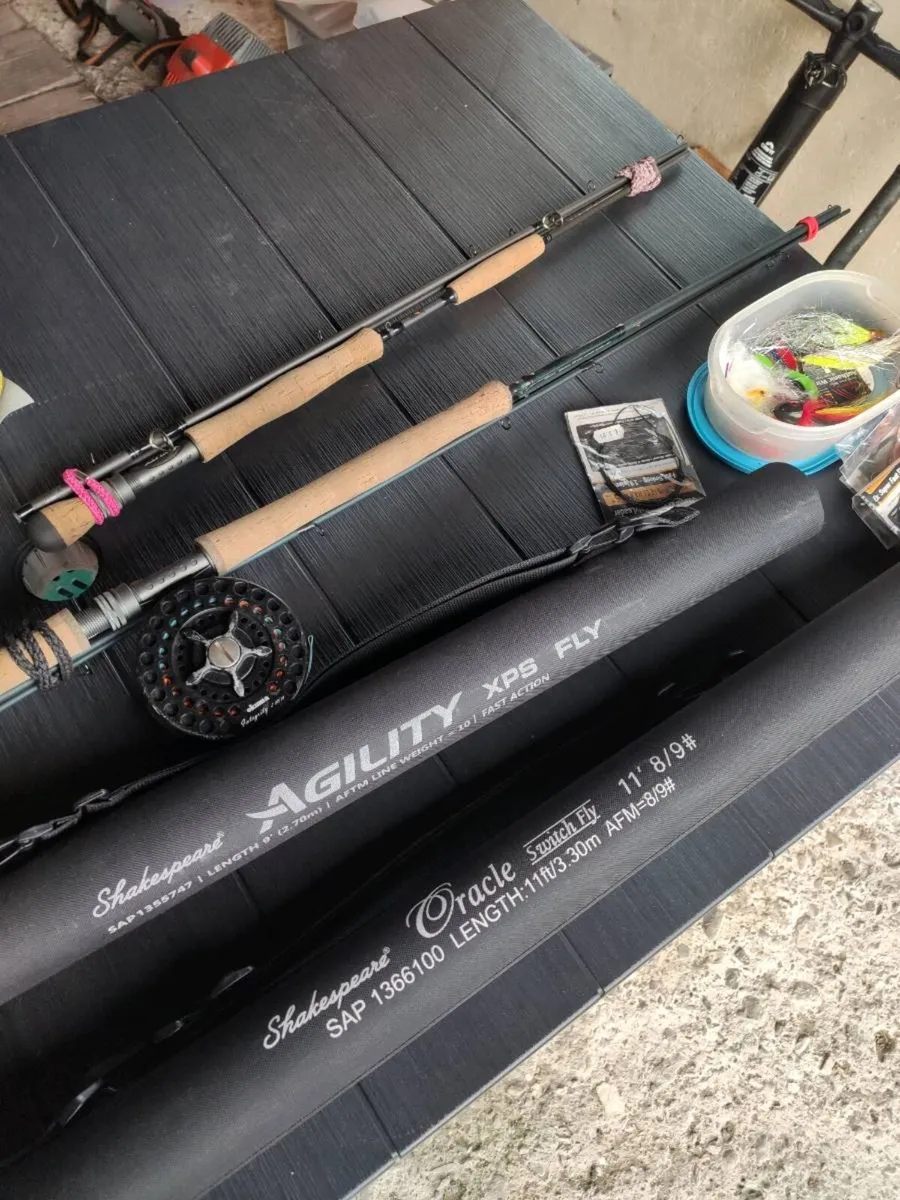 Pike & salmon fly rods reel line , feathers - Image 4