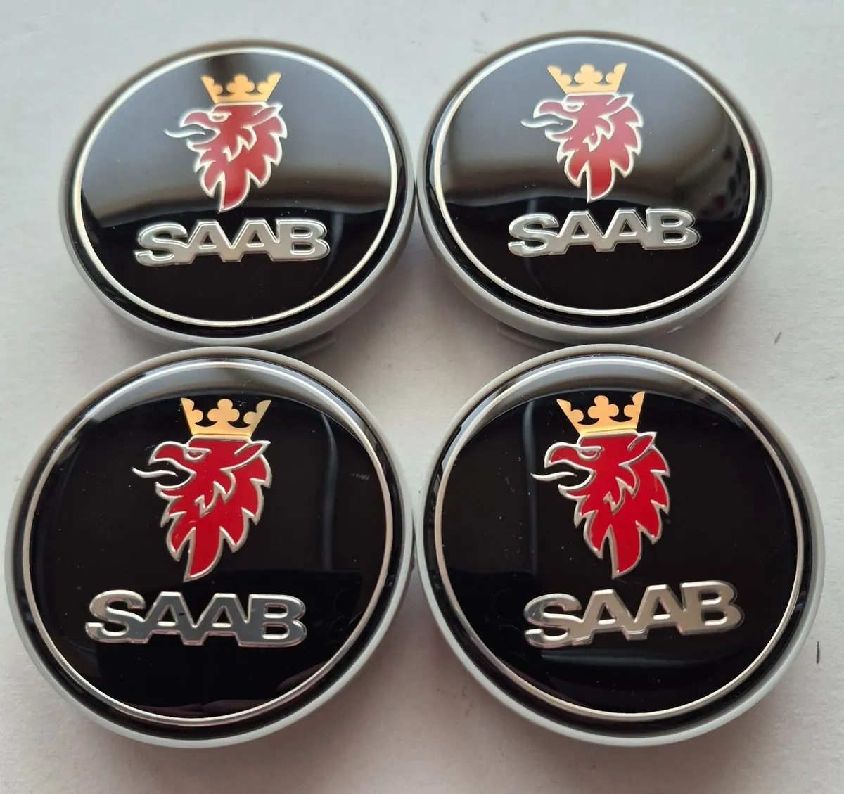Saab black centre caps - FREE POST - Image 1
