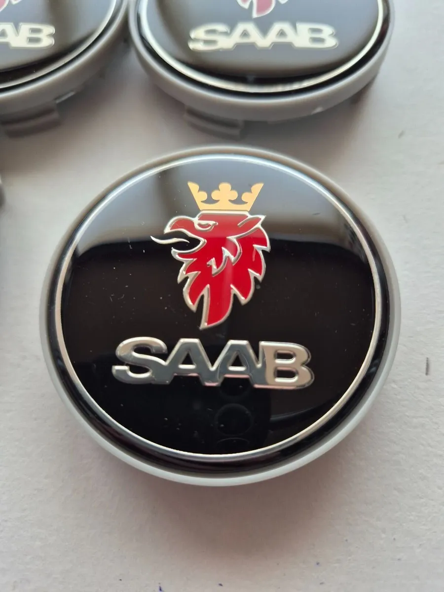 Saab black centre caps - FREE POST - Image 3