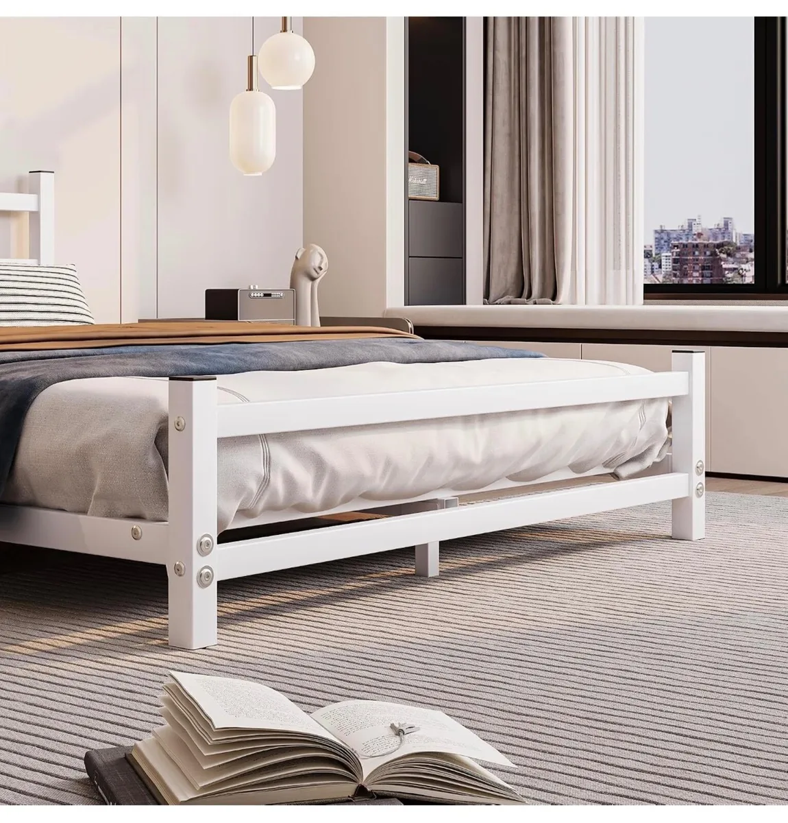 Low Bed 4ft6 Double Floor Bed Frame 135x190 cm Bed - Image 4