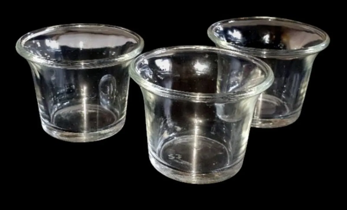 Vintage Trio Harrods Food Hall Glass Pots/Votives - Image 1
