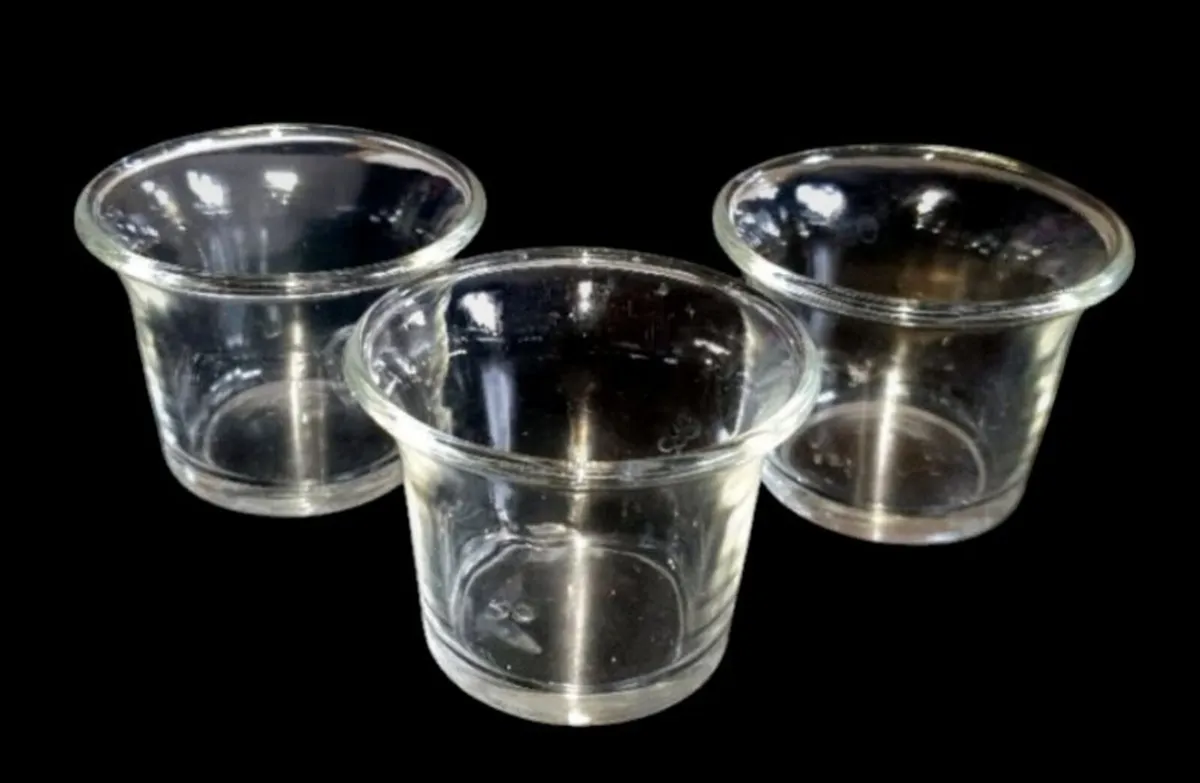 Vintage Trio Harrods Food Hall Glass Pots/Votives - Image 2