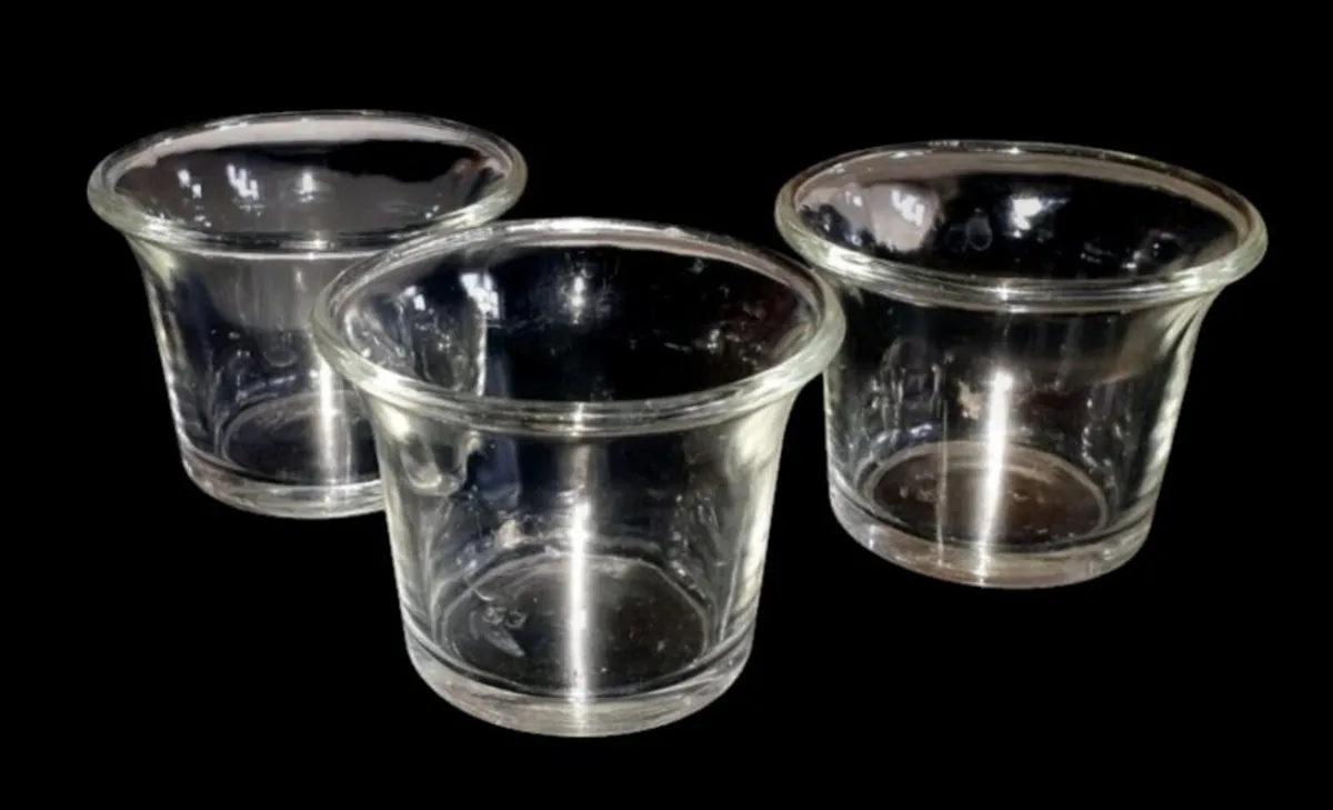 Vintage Trio Harrods Food Hall Glass Pots/Votives - Image 3