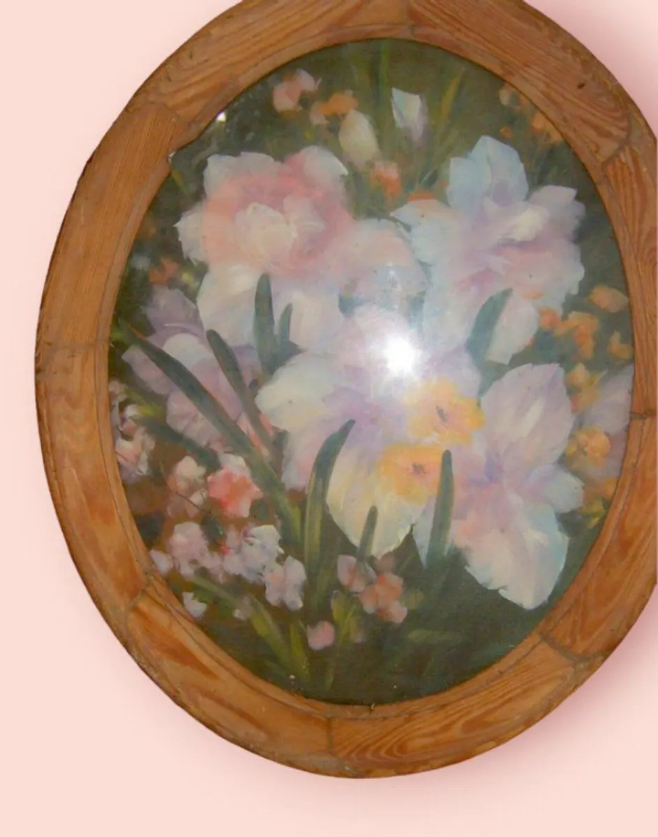 Vintage Original Oil Painting in Rustic Frame - Image 4