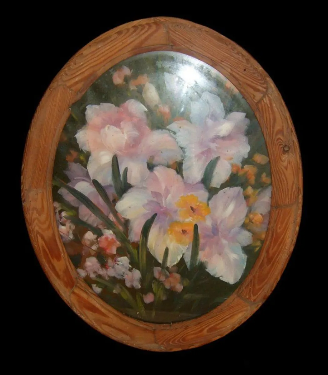 Vintage Original Oil Painting in Rustic Frame - Image 3