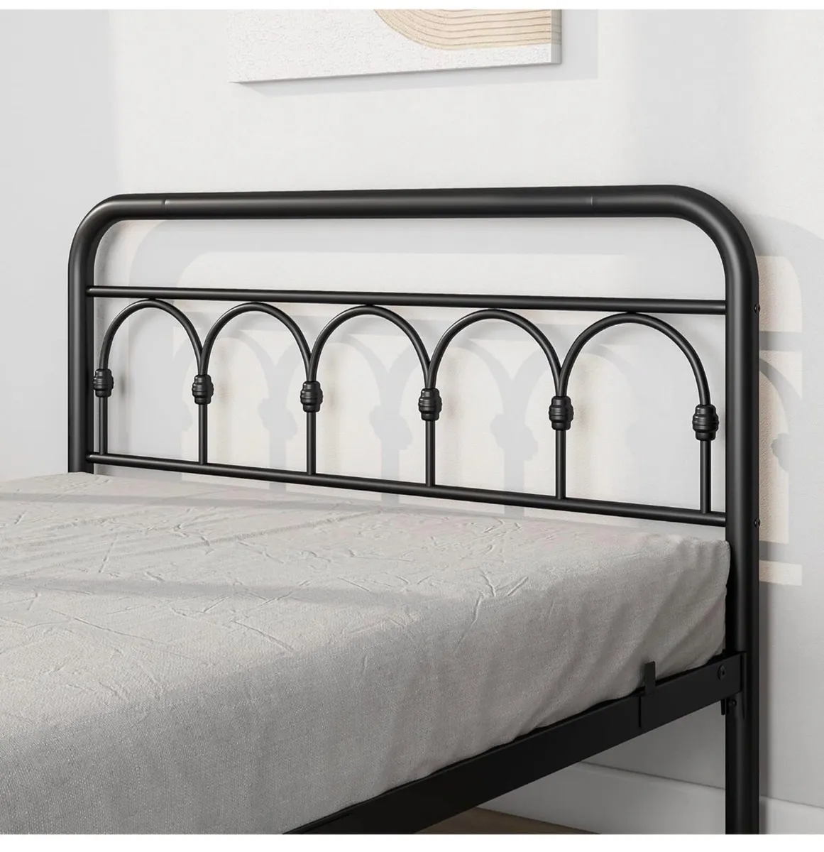4ft6 Double Bed Frame with High Headboard and Foot - Image 2