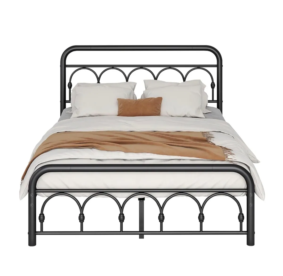 4ft6 Double Bed Frame with High Headboard and Foot - Image 3