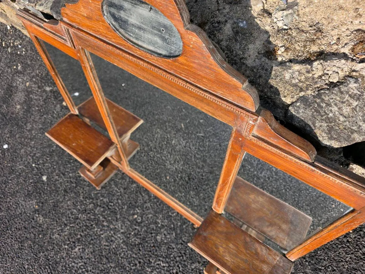 Antique over mantle mirror - Image 4