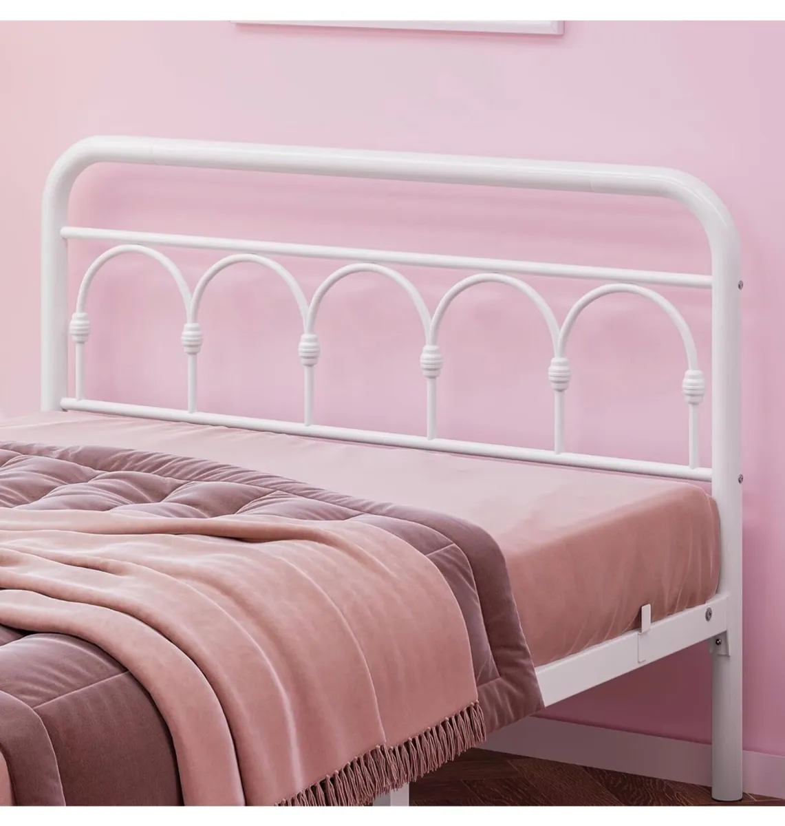 4ft6 Double Bed Frame with High Headboard and Foot - Image 3