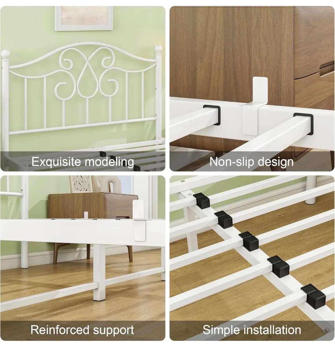 4ft6 Double Bed Frame with Headboard and Footboard - Image 4