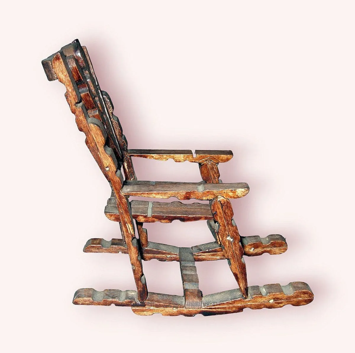 Vintage Folk Art Miniature  Rocking Chairs - Image 3