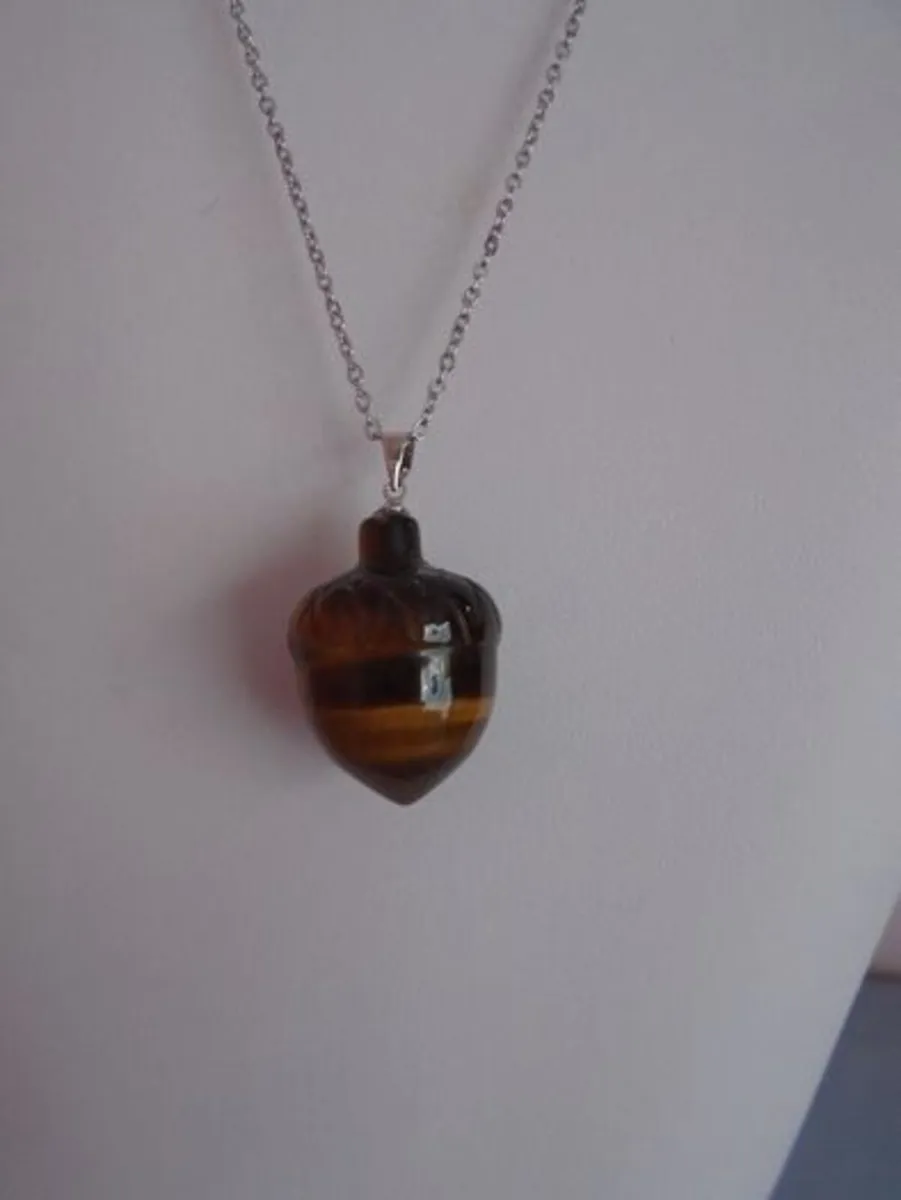 Acorn necklace, Jewellery, Tiger's eye pendant, - Image 2