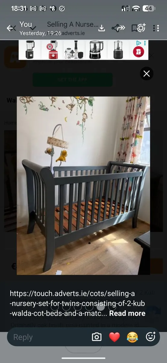 Kub furniture set , Wardrobe, dresser, cot - Image 3