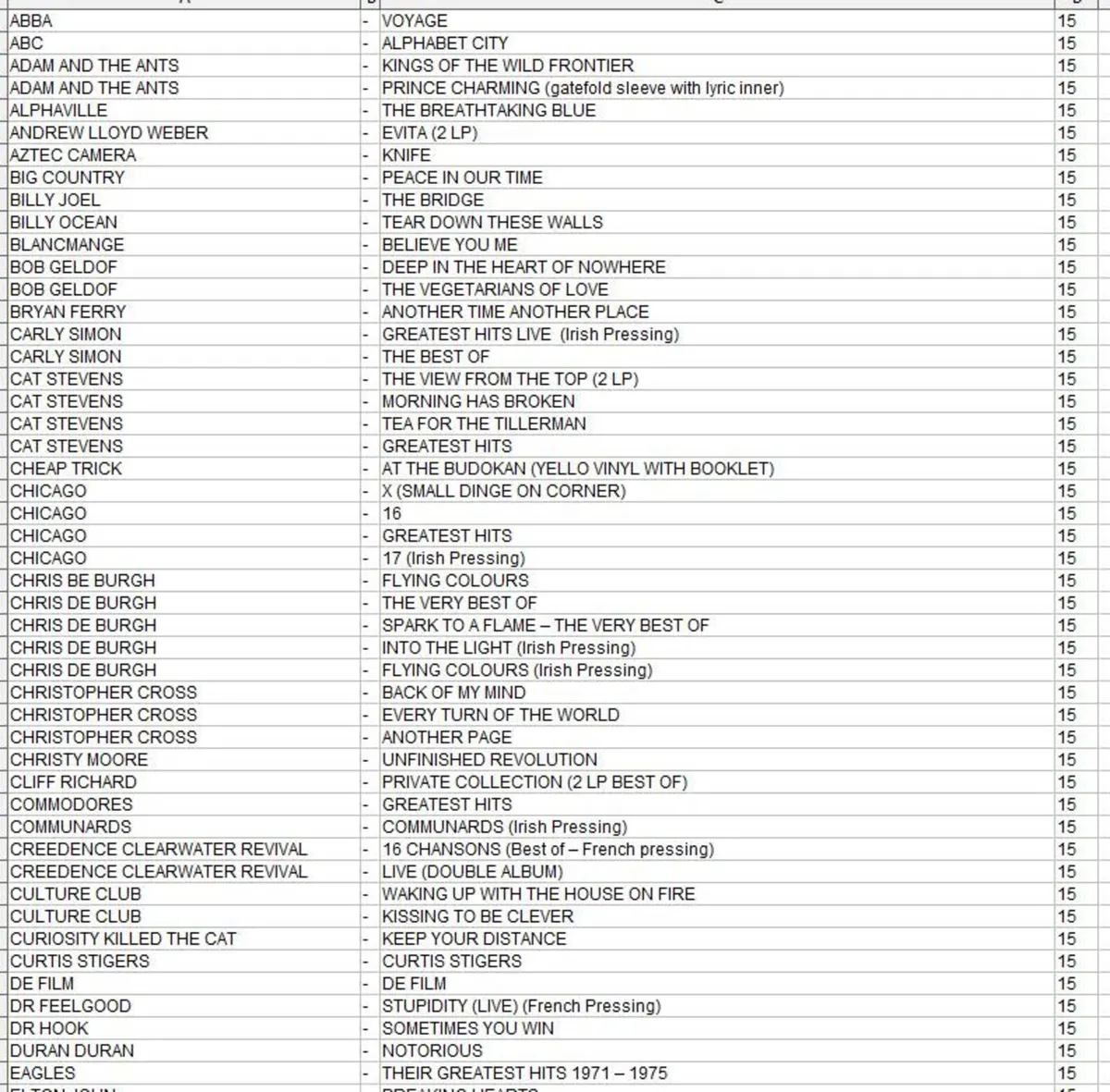 NEW LIST OF VINYL RECORDS FOR SALE 60s/70s/80s - Image 3