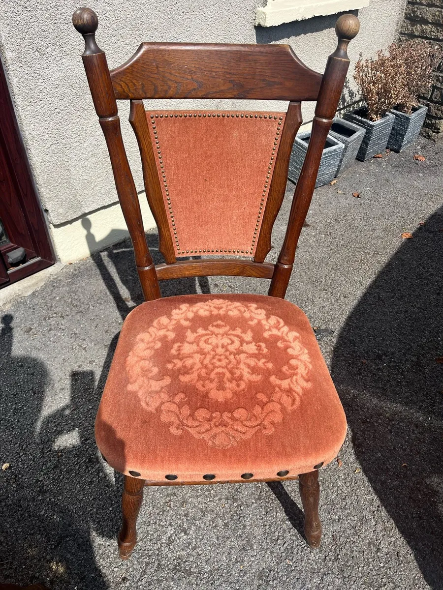 Set of 4 Beautiful Vintage Solid Wood Chairs - Image 3