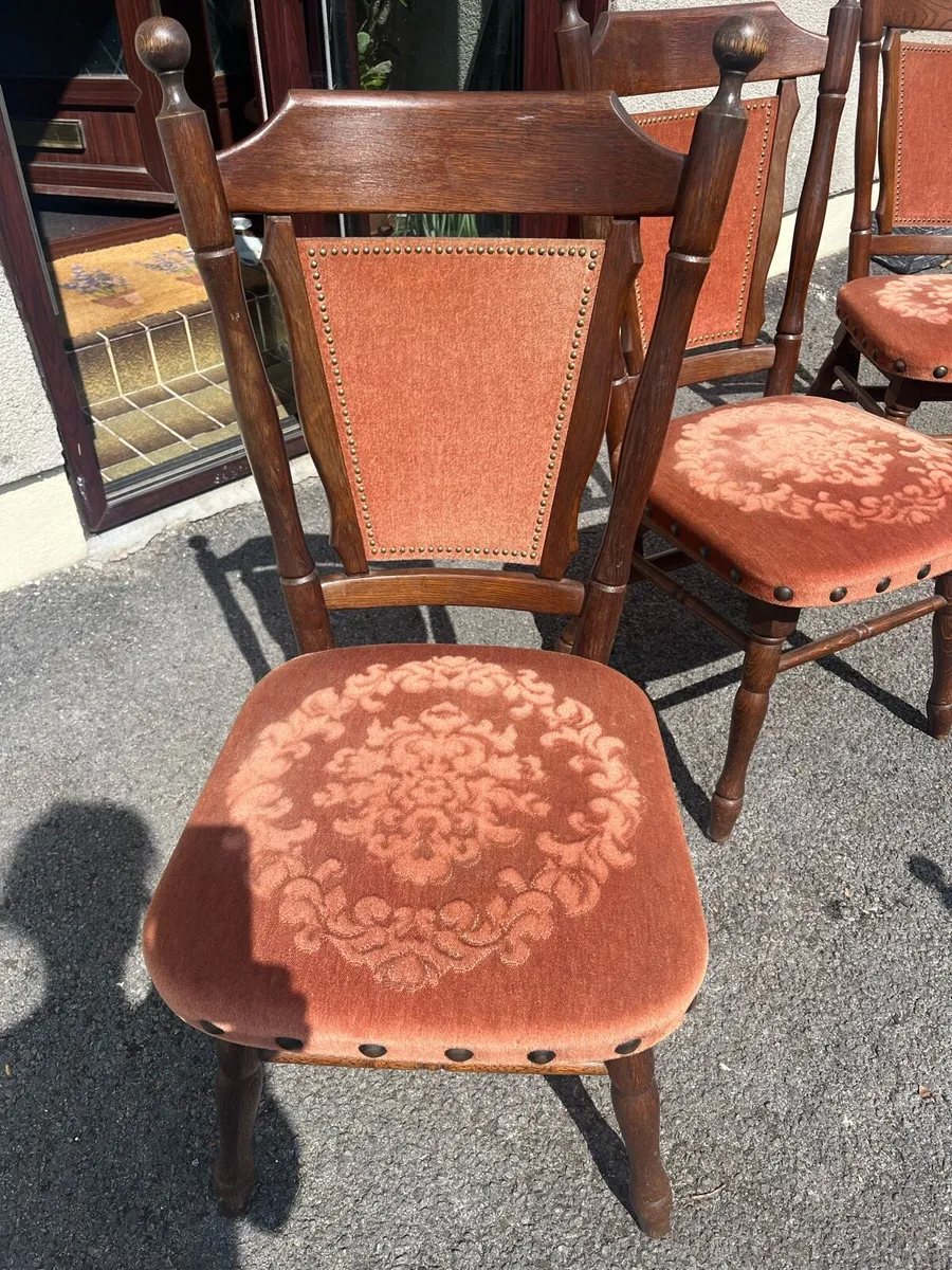 Set of 4 Beautiful Vintage Solid Wood Chairs - Image 2
