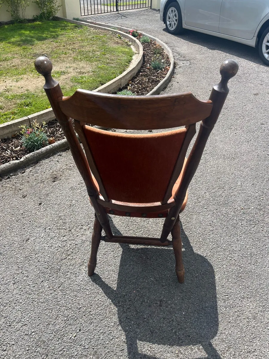 Set of 4 Beautiful Vintage Solid Wood Chairs - Image 4