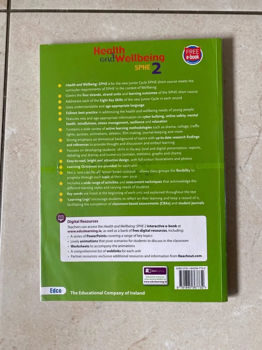 Junior Cycle SPHE    Health and Wellbeing SPHE 2 - Image 2